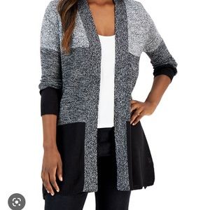Karen Scott Colorblock Longline Cardigan